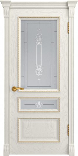 Межкомнатная шпонированная дверь Luxor Фемида-2 (багет) Дуб RAL 9010 остекленная — фото 1